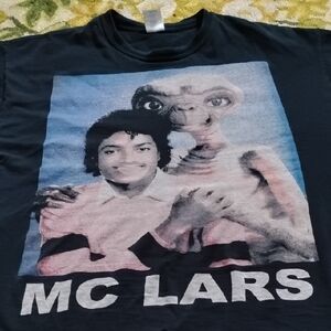 Men's Black Vintage XL Michael Jackson E.T. MC Lars Shirt Music Band Alien